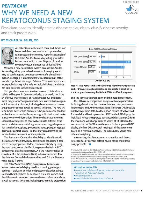 Why We Need a Keratoconus Staging System