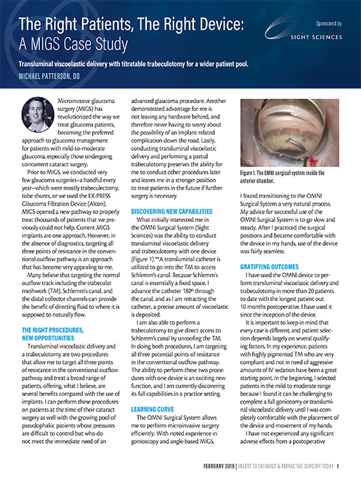 The Right Patients, The Right Device: A MIGS Case Study