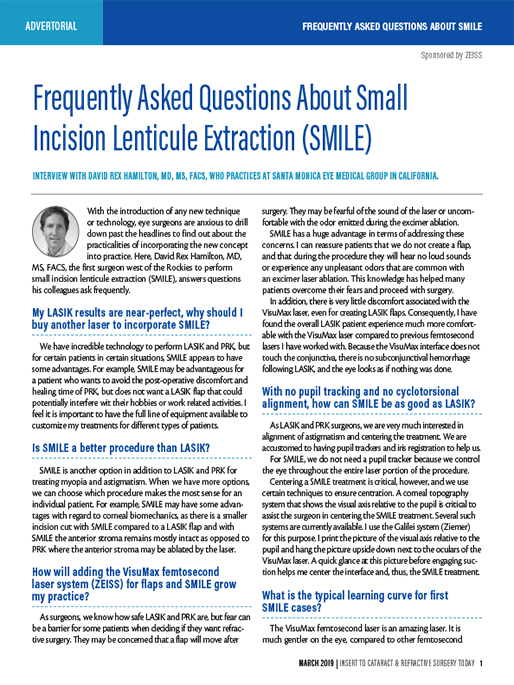 Frequently Asked Questions About Small Incision Lenticule Extraction (SMILE)