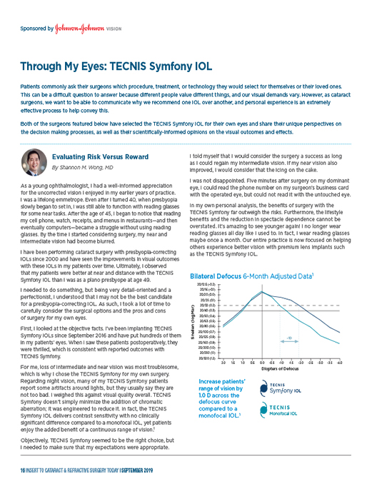 Through My Eyes: TECNIS Symfony IOL