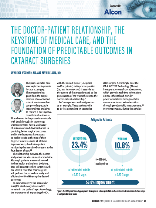 The Doctor-Patient Relationship, the Keystone of Medical Care, and the Foundation of Predictable Outcomes in Cataract Surgeries