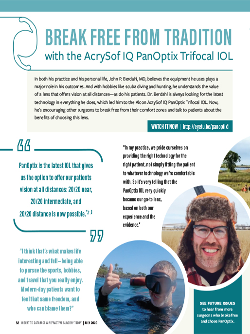 Break Free From Tradition with the AcrySof IQ PanOptix Trifocal IOL – John P. Berdahl, MD