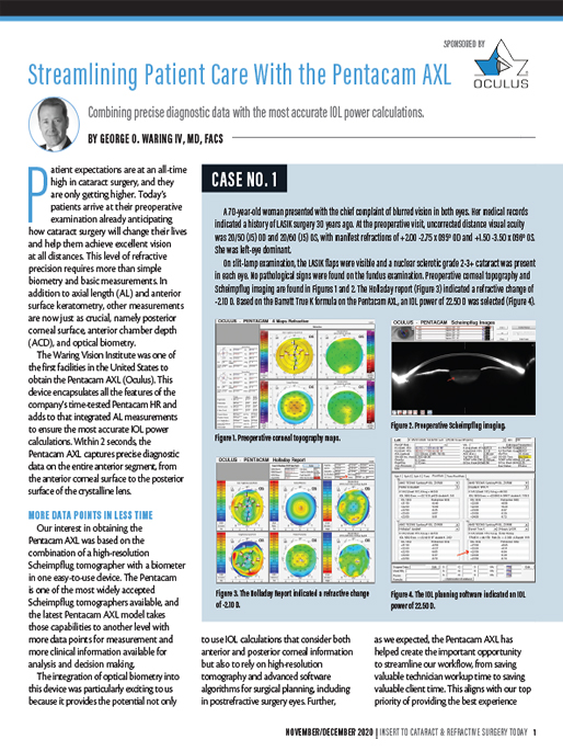 Streamlining Patient Care With the Pentacam AXL